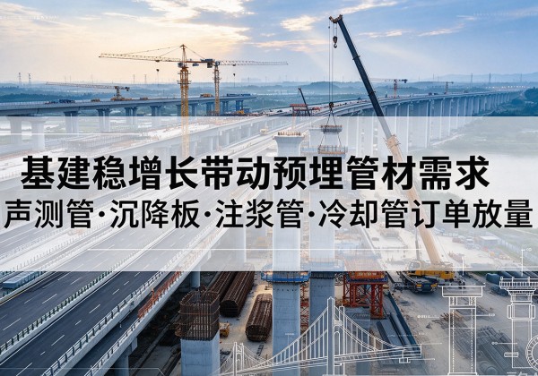 赣州基建稳增长带动预埋监测管材需求，声测管、沉降板、注浆管订单持续放量